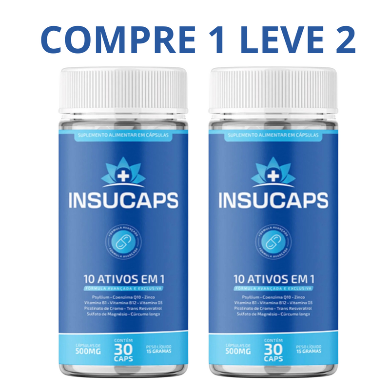 Insucaps 30 Cápsulas - Aliado No Controle - Compre 1 Leve 2 + Frete Grátis