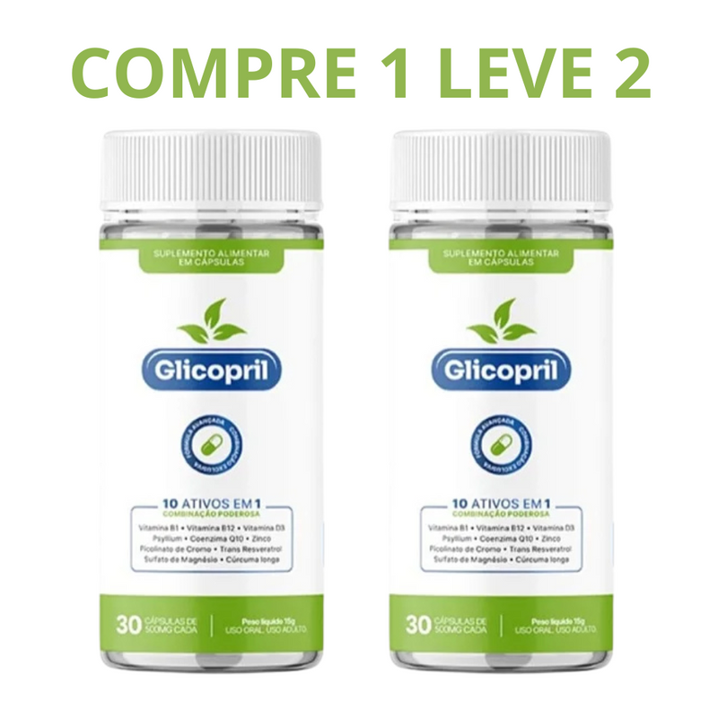Glicopril 60 Cápsulas - Aliado No Controle Da Glicose - Compre 1 Leve 2 + Frete Grátis