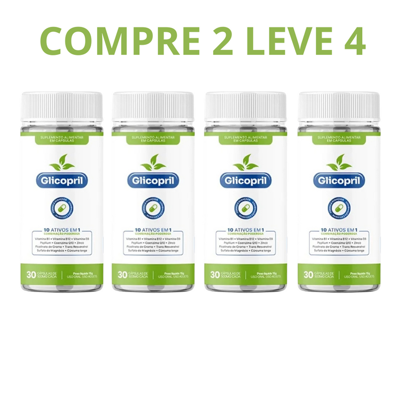 Glicopril 60 Cápsulas - Aliado No Controle Da Glicose - Compre 1 Leve 2 + Frete Grátis